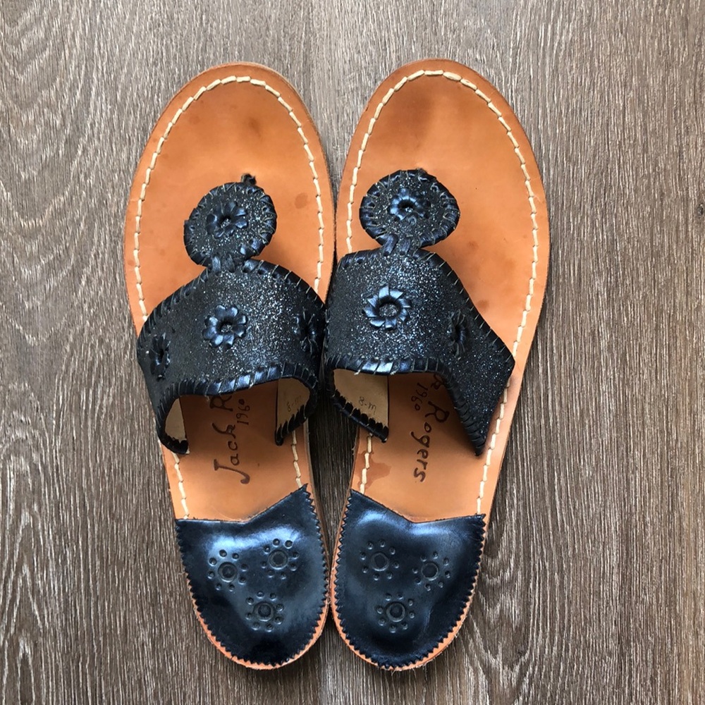 Jack Rogers sparkle navy blue sandals